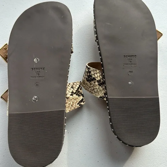 🍂🍁 NAOMI SPORTY SNAKE-EMBOSSED LEATHER SANDAL🍁🍂 SIZE 7 B - Picture 5 of 8